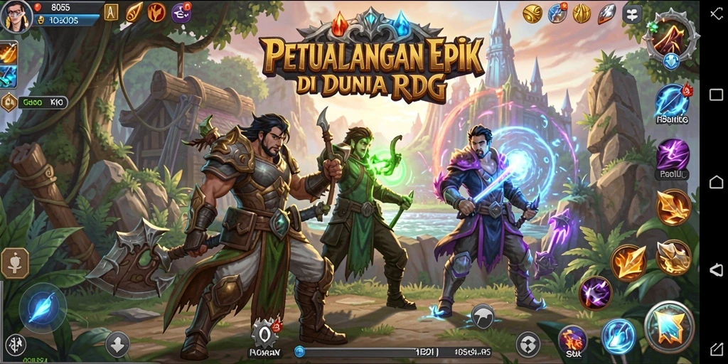 Tampilan screenshot 8055 menampilkan pertarungan epik di dunia RPG.