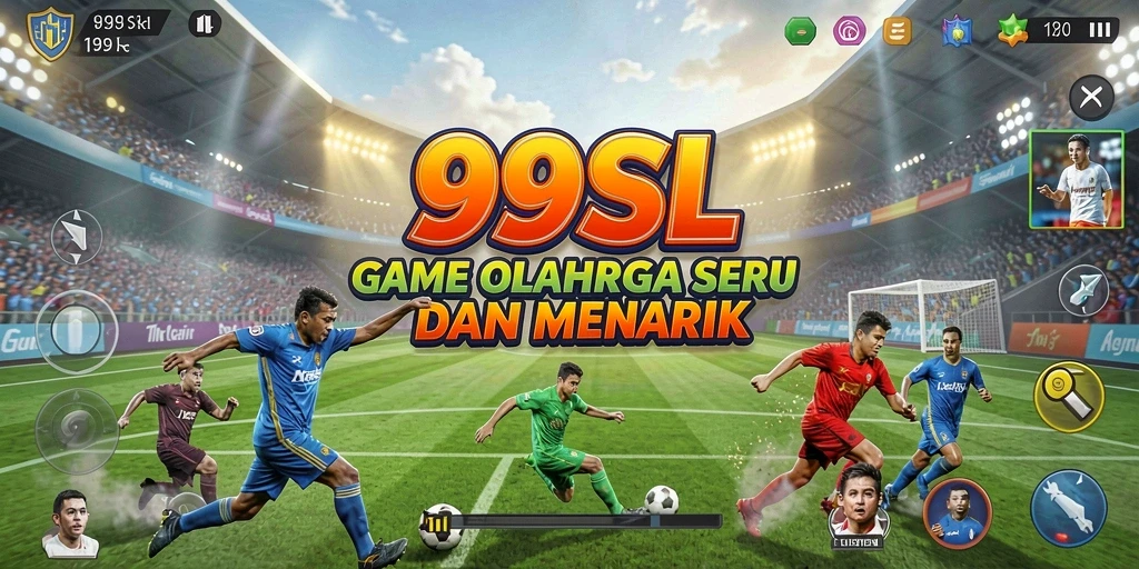 Screenshot 99SL menampilkan aksi intens di lapangan olahraga.