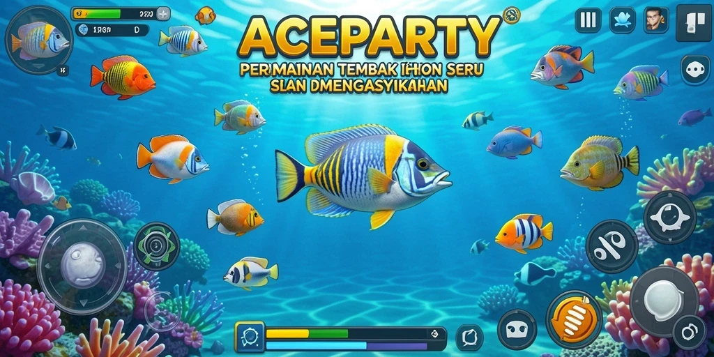 Tampilan gameplay ACEPARTY menembak ikan yang mengasyikkan.