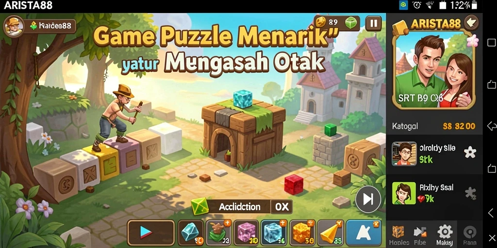 Tampilan gameplay menyenangkan dari ARISTA88 saat menyelesaikan puzzle.
