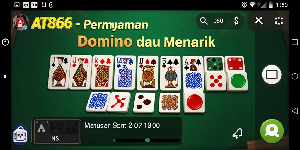 Screenshot gameplay AT866 menunjukkan aksi seru permainan Domino.