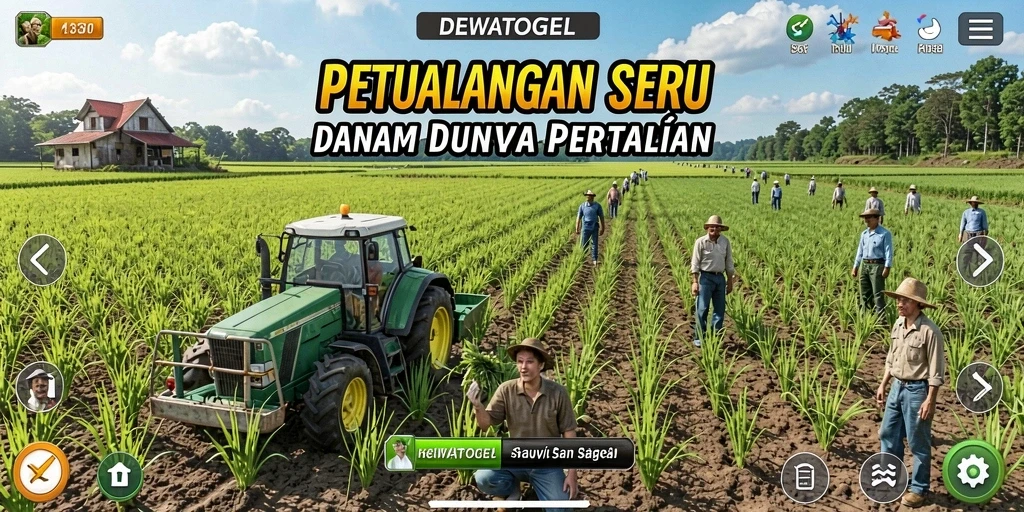 Screenshot gameplay DEWATOGEL dengan suasana pertanian yang memukau.