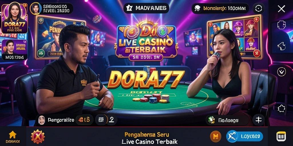 Tampilan gameplay Live Casino yang mendebarkan di DORA77.