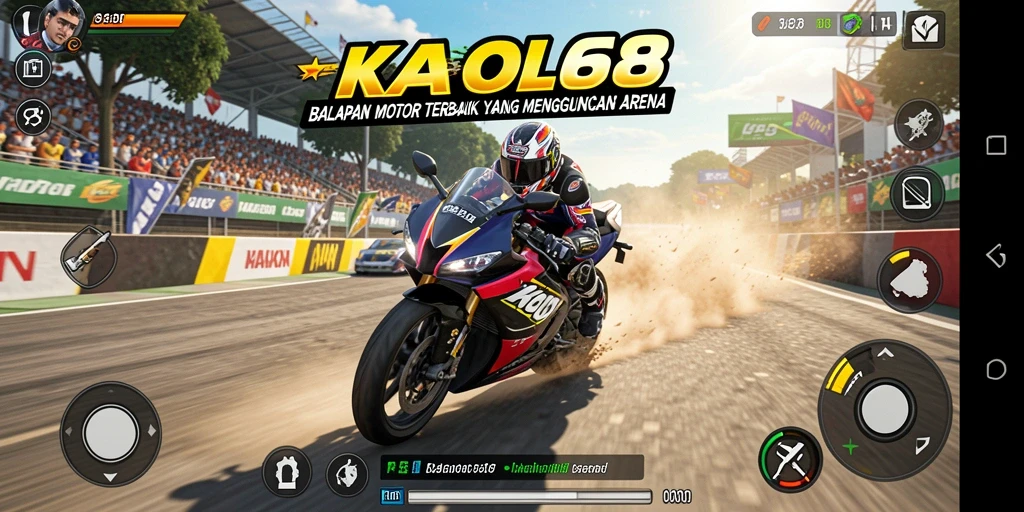 Gameplay mendebarkan KAOL68 saat balapan motor.
