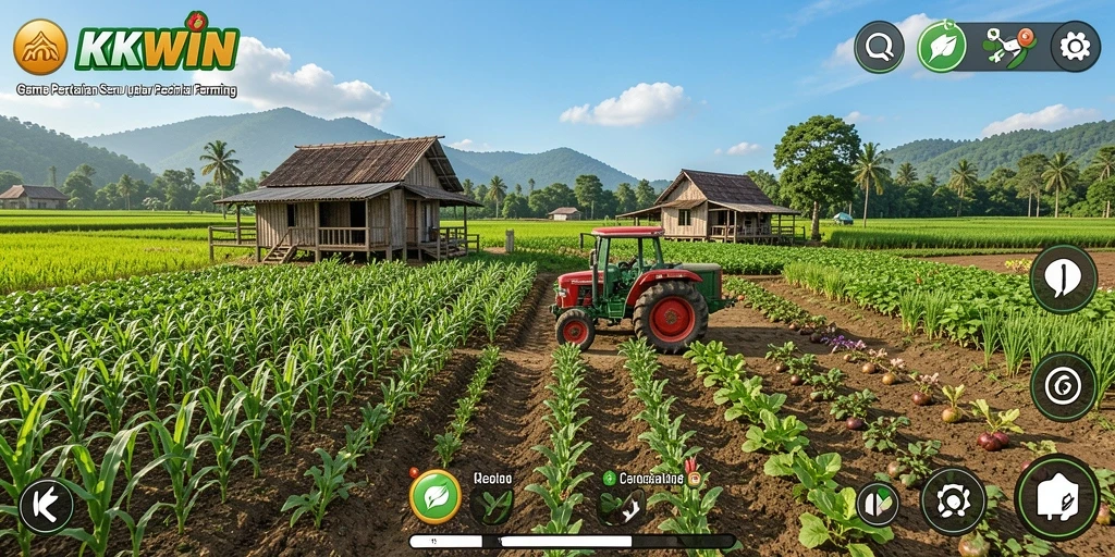 Screenshot <strong>KKWIN</strong> menampilkan aksi gameplay pertanian yang seru dan interaktif.