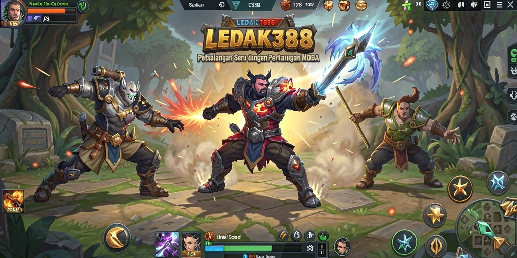Tangkapan layar memperlihatkan aksi intens dalam pertandingan MOBA.