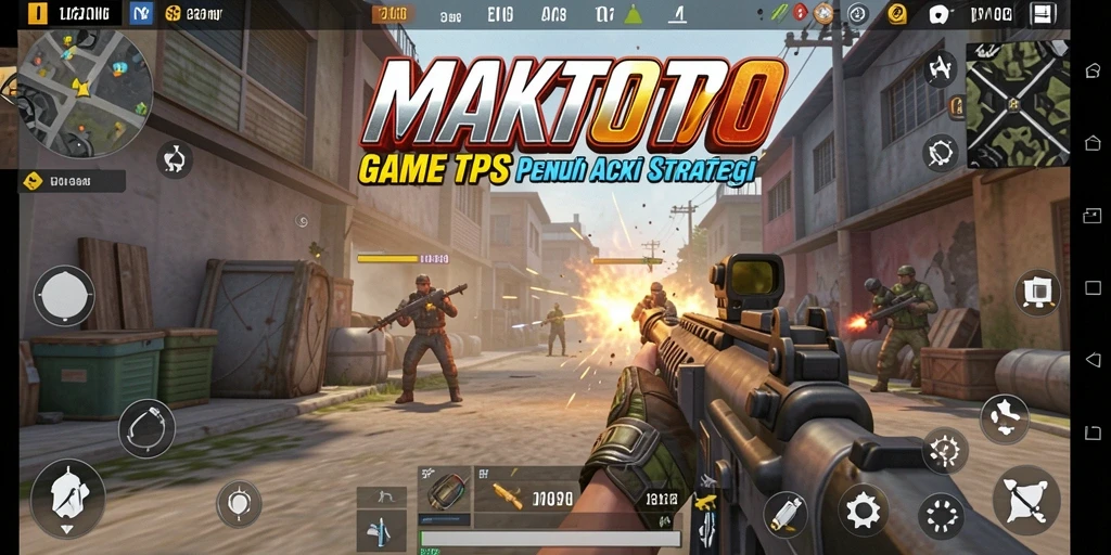 Tampilan seru gameplay MAKTOTO dengan aksi tembak-menembak intens.