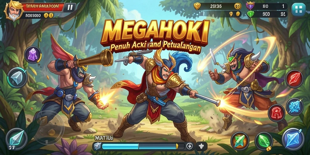 Tampilan menarik dari gameplay MEGAHOKI yang penuh aksi.