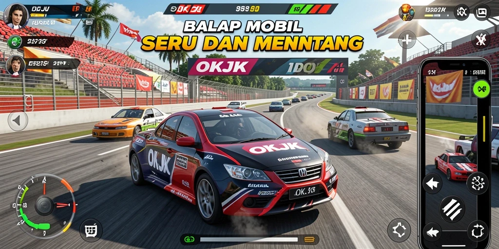 Gameplay seru balapan mobil di lintasan menantang.
