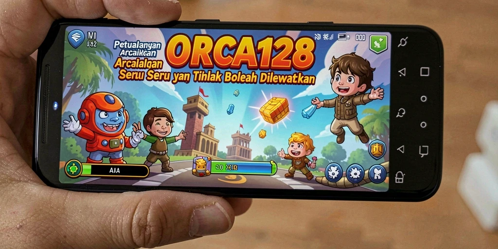 Tampilan gameplay <strong>ORCA128</strong> menunjukkan aksi seru penuh warna dan tantangan menarik.