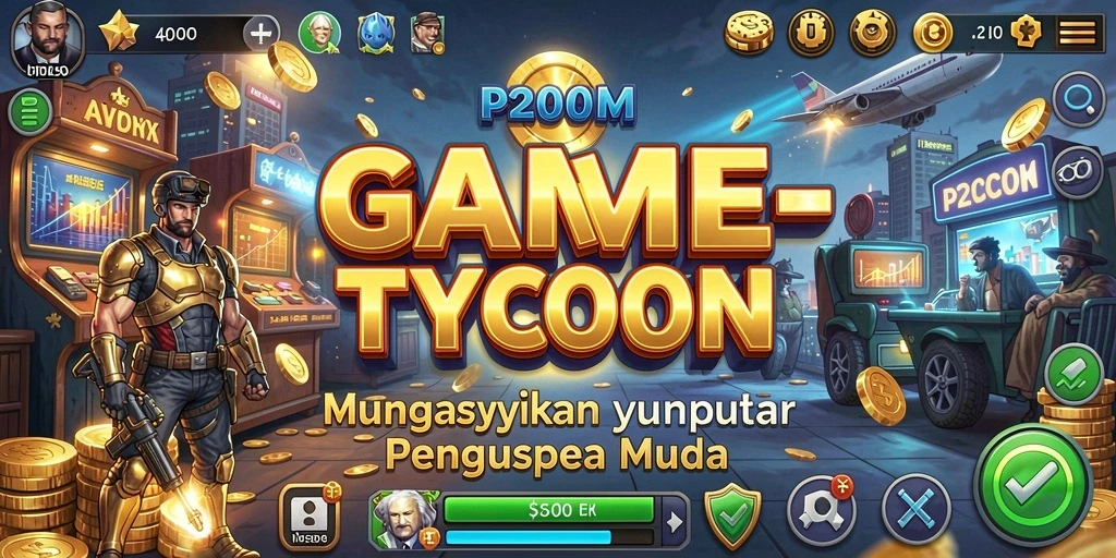 Gameplay P200M yang menarik dengan simulasi bisnis yang mendalam.
