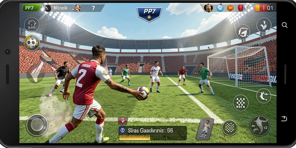 Tampilan gameplay PP7 yang memukau dan penuh aksi olahraga.