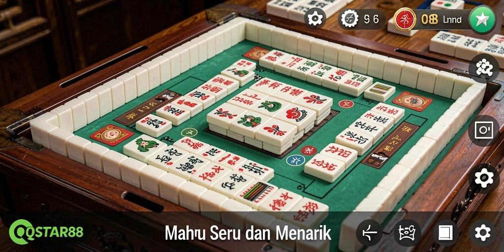 Tampilan gameplay mengasyikkan dari QQSTAR88 dalam Mahjong.