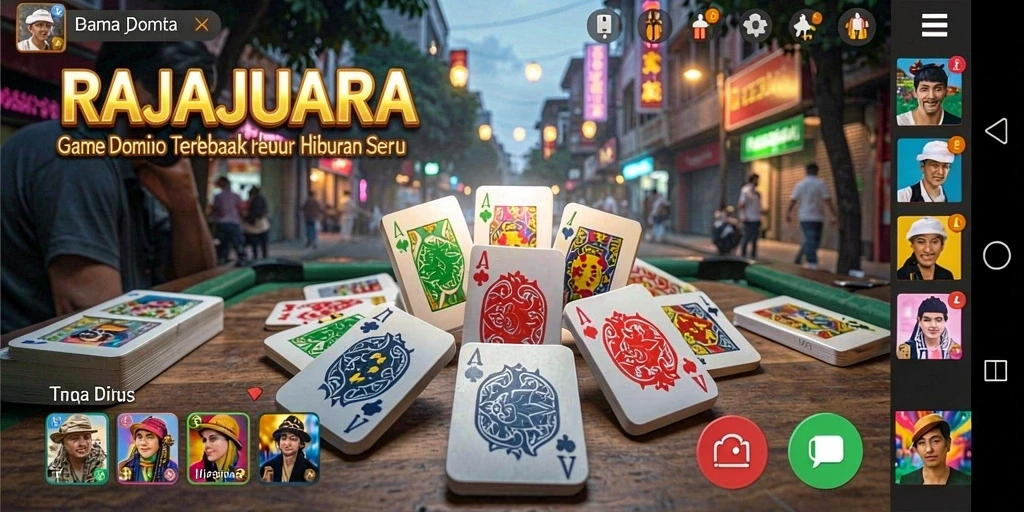 Gameplay seru di RAJAJUARA dengan kartu domino yang menarik.
