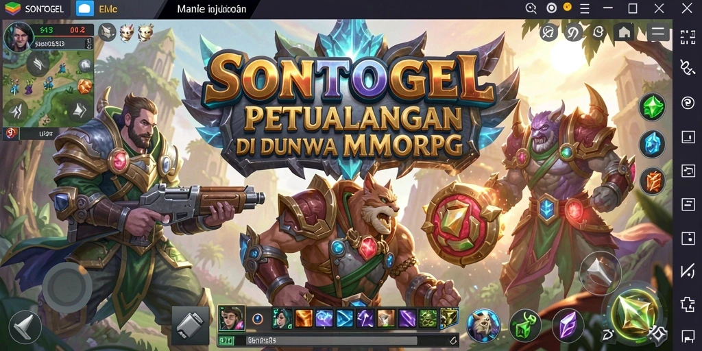 Screenshot gameplay SONTOGEL menampilkan aksi pertempuran MMORPG yang seru.