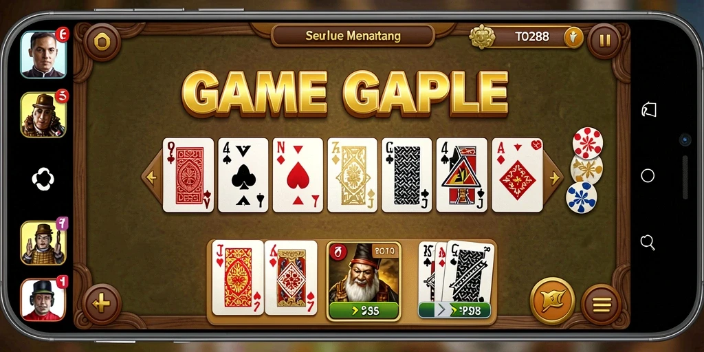 Screenshot TO288 menampilkan gameplay Gaple yang seru dan menyenangkan.
