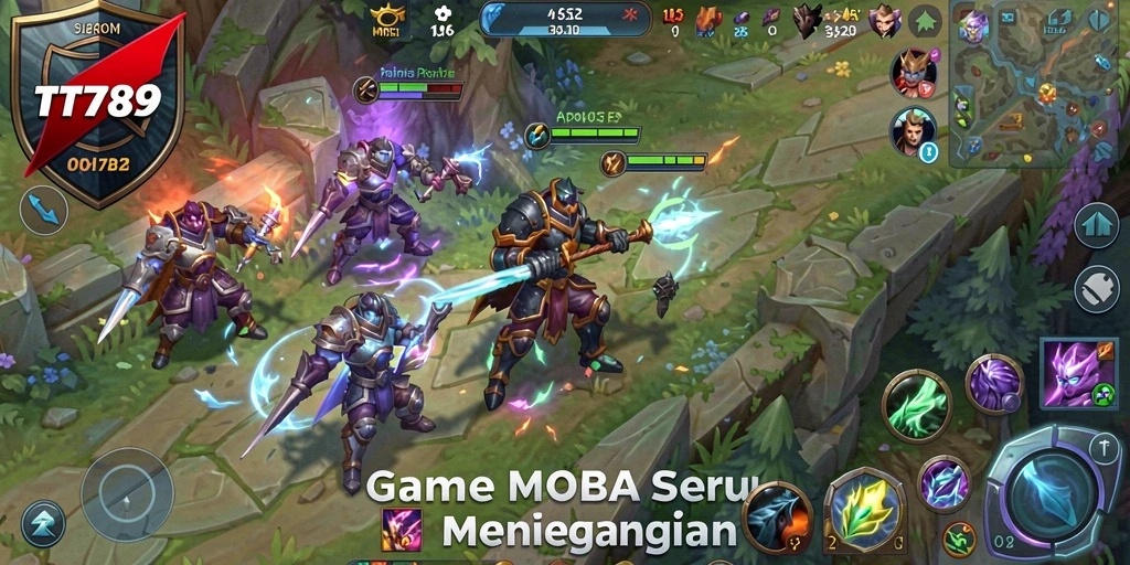 Tangkapan layar dari gameplay seru di TT789 dengan aksi MOBA yang mendebarkan.
