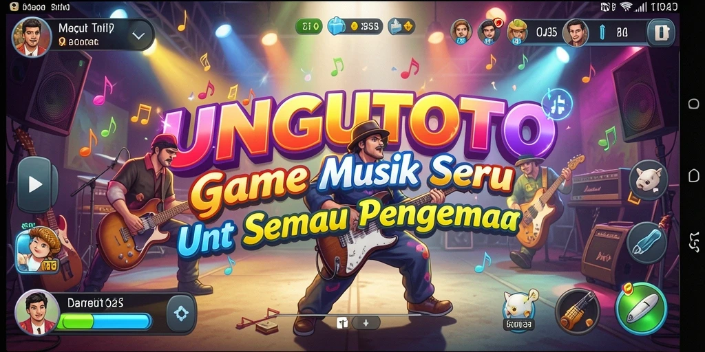 Tampilan gameplay seru dari UNGUTOTO dengan berbagai lagu.