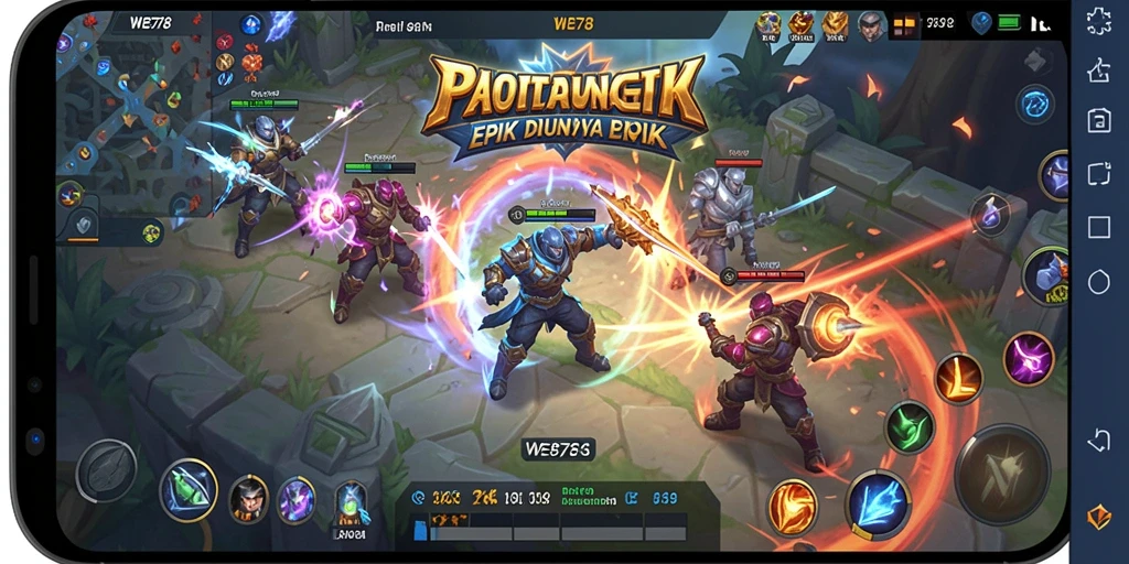 Tampilan screenshot gameplay epik dari WE878 yang menunjukkan pertarungan dramatis.